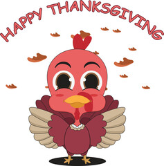 Cute Turkey says Thanksgiving. clipart turkey. 