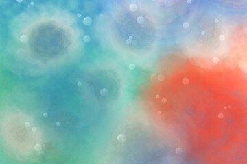 Winter Abstract Watercolor Background with Soft Colors and Bokeh Snow Effect