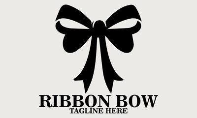 illustration vector simple black ribbon bow on a white background, elegant and classic. ribbon bow icon, ribbon bow logo design