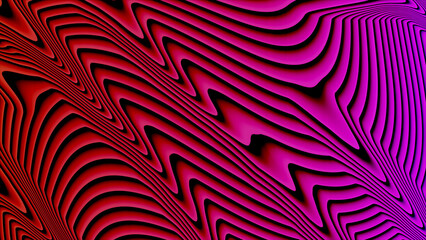 Abstract wavy lines in vibrant purple and red hues