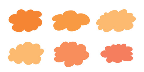 Set of hand drawn speech bubble Blank empty message box Textbox frame for banners, price tags, stickers, design