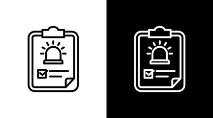 Emergency Plan  White Icon Set Design © Icon Designer