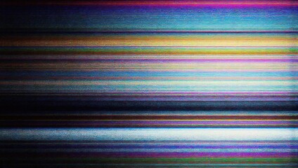 Abstract glitch art with horizontal lines and vibrant color distortions.