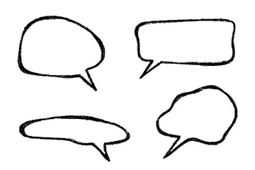 Set of hand drawn speech bubble Blank empty message box Textbox frame for banners, price tags, stickers, design