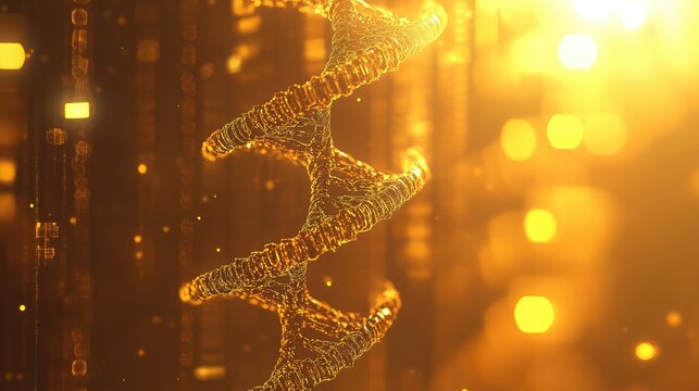 Dna helix structure rotating representing genetics and research - Powered by Adobe
