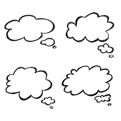 Set of hand drawn speech bubble Blank empty message box Textbox frame for banners, price tags, stickers, design