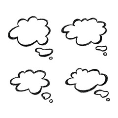 Set of hand drawn speech bubble Blank empty message box Textbox frame for banners, price tags, stickers, design