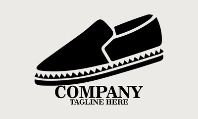 casual slip-on espadrille shoe in side view vector illustration, shoe icon and shoe logo art