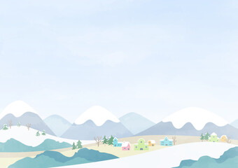 winter scene background with snow