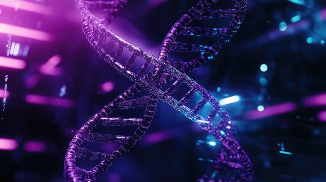 Dna helix structure representing science, genetics, and biotechnology research - Powered by Adobe