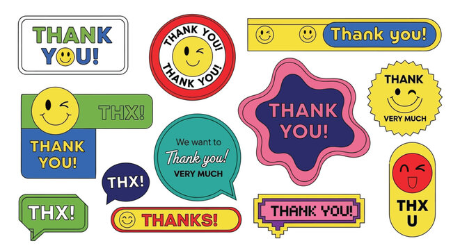 Express gratitude with these fun cheerful thank you message designs