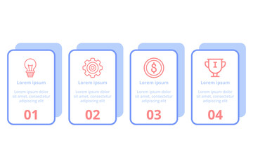 Infographic consisting of four distinct sections, each displaying number and icon. Design emphasizing clarity and organization for easy understanding of key concepts