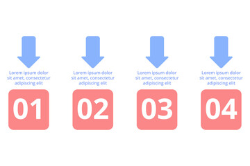 Infographic outlining four clear steps for reaching your goals. Each step numbered and presented with simple design, emphasizing ease of understanding for all viewers