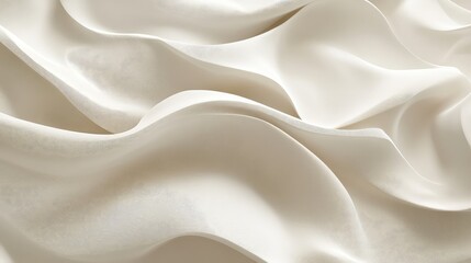 Obraz premium Flowing cream fabric waves creating abstract pattern texture