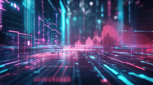Digital financial data analysis displaying market trends