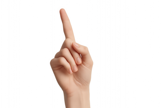 Hand gesturing with index finger up - Powered by Adobe
