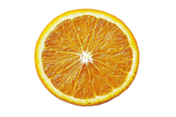 Juicy orange cross-section isolated white
