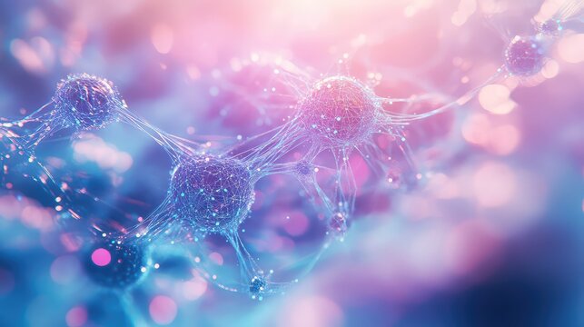 Neural network forming connections visualizing brain activity abstract