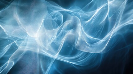 Obraz premium Abstract blue fractal light energy pattern flowing