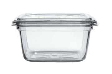 Clear square food storage container with transparent lid