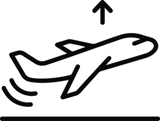Minimalist Airplane Taking Off Icon.
