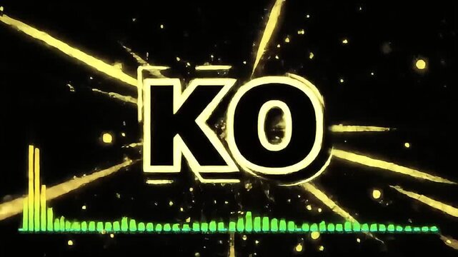 knockout text with radiating glow and soundwave effect perfect for esports broadcasts gaming streams and adrenaline-pumping video game content.