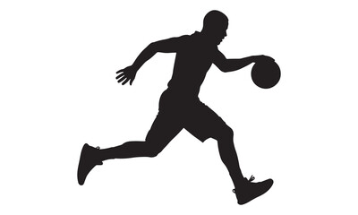 Fototapeta premium Dynamic basketball player silhouette in action silhouette