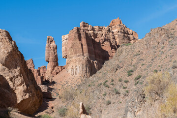 Picturesque landscapes of the Grand Canyon. Beautiful natural background.