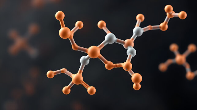 Trypsin digestive enzyme molecule (human). Enzyme that contributes to the digestion of proteins in the digestive system. 3D rendering