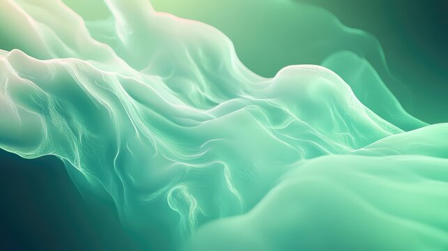 Abstract flowing pastel green waves texture concept