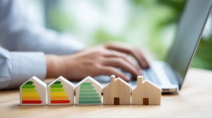 Energy Efficiency Level Meter or Gauge Indicating High Performance for a Green Home.