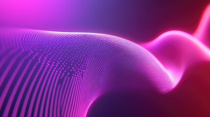 Digital data wave creating abstract particles background