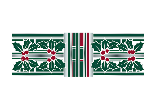 Elegant holly berry border for festive cards and designs, perfect for adding a touch of holiday cheer to your seasonal projects with traditional holiday style - Powered by Adobe