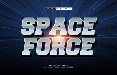 space force editable rocket text effect with futuristic lighting