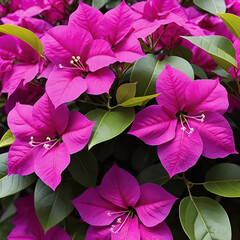 Stunning vibrant magenta bougainvillea blossoms