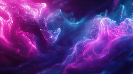 Flowing colorful energy particles forming abstract smoke waves