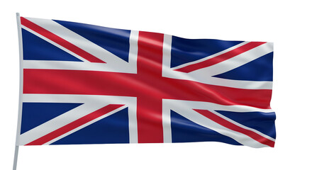 Waving Union Jack Flag of the United Kingdom - 3D Render Illustration