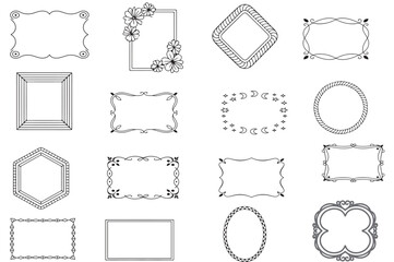 Organic Hand-Drawn Decorative Frame Set: Sketch Style Borders and Doodle Elements for Social Media Stories, Invitations, Scrapbooking and Artistic Design