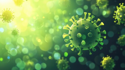 Virus cells spreading during global pandemic outbreak