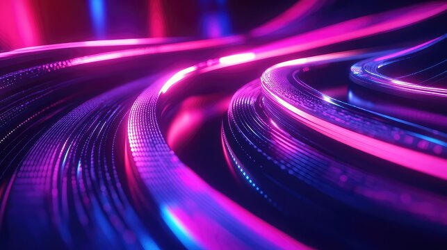 Abstract flowing data stream illuminating vibrant colors