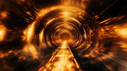 Fiery abstract tunnel creating a sense of speed and motion