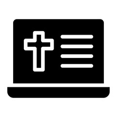 Fototapeta premium Online religion icon glyph style vector