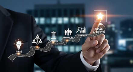 Business growth and career advancement concept