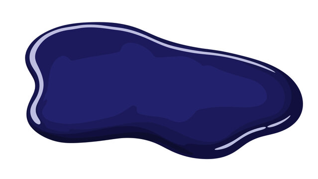 A dark blue glossy blob with a light blue outline