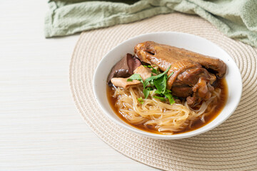 Braised duck noodles with brown soup