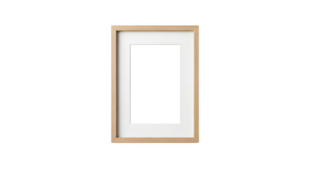 A simple wooden framed window with a white pane isolated on transparent background