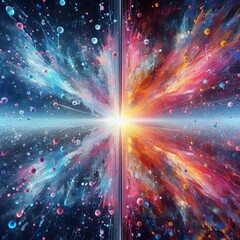 Quantum Entanglement Paint Splatter with Holographic Ink – Two