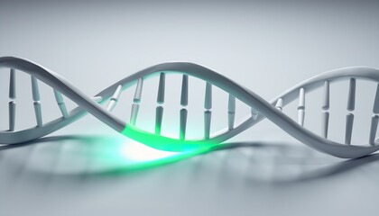 Abstract DNA Helix with Green Highlight for Science