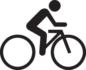 Obraz premium Minimal Cyclist Silhouette on Bicycle | Clean Geometric Vector | Transparent PNG