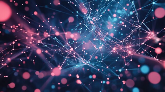 Abstract network connecting technology points, data communication concept